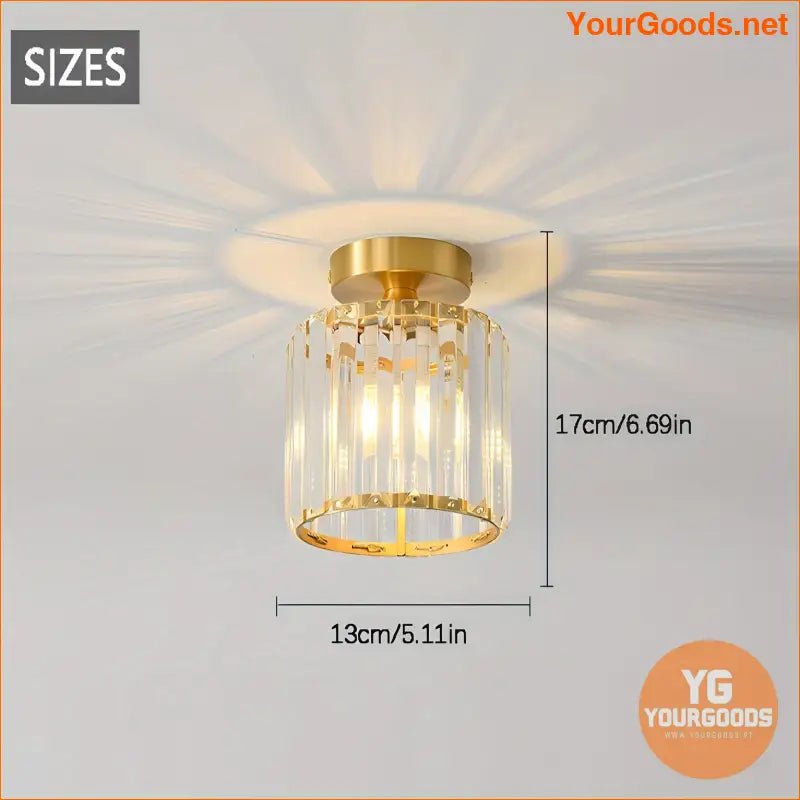 Modern Crystal SemiFlush Ceiling Lamp E26 Base - YourGoods Online Shop