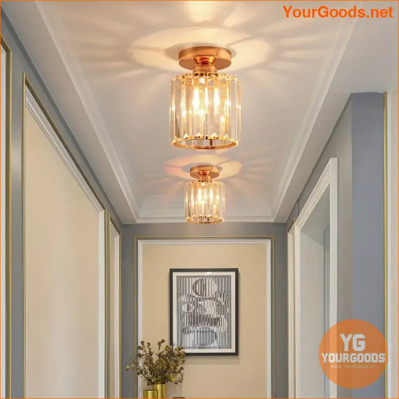 Modern Crystal SemiFlush Ceiling Lamp E26 Base - YourGoods Online Shop