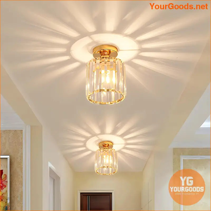 Modern Crystal SemiFlush Ceiling Lamp E26 Base - YourGoods Online Shop