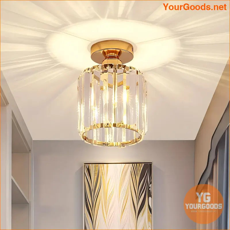 Modern Crystal SemiFlush Ceiling Lamp E26 Base - YourGoods Online Shop