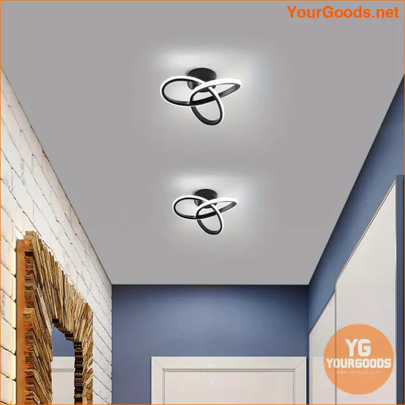 Modern Spiral Black LED Ceiling Light Cool White - YourGoods Online Shop