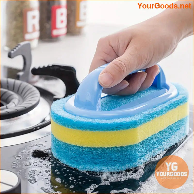 Multi Purpose Magic Sponge Scrubber With Handle - YourGoods Online Shop