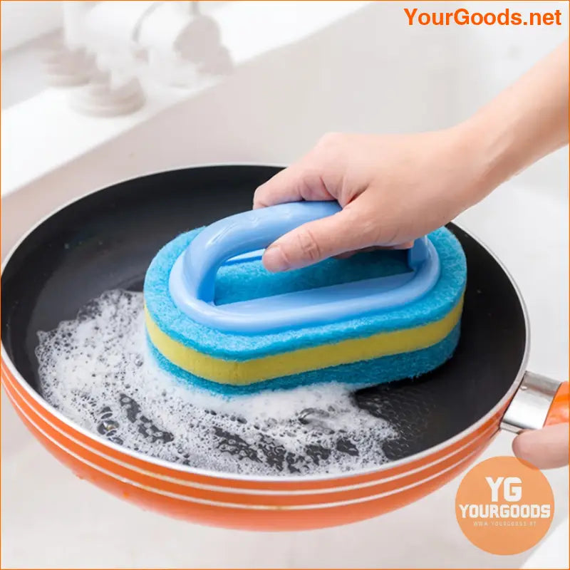 Multi Purpose Magic Sponge Scrubber With Handle - YourGoods Online Shop