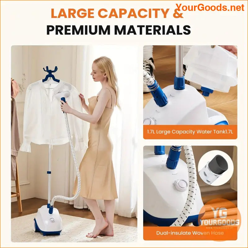 OLIXIS 1500W Garment Steamer with Rolling Wheels - YourGoods Online Shop