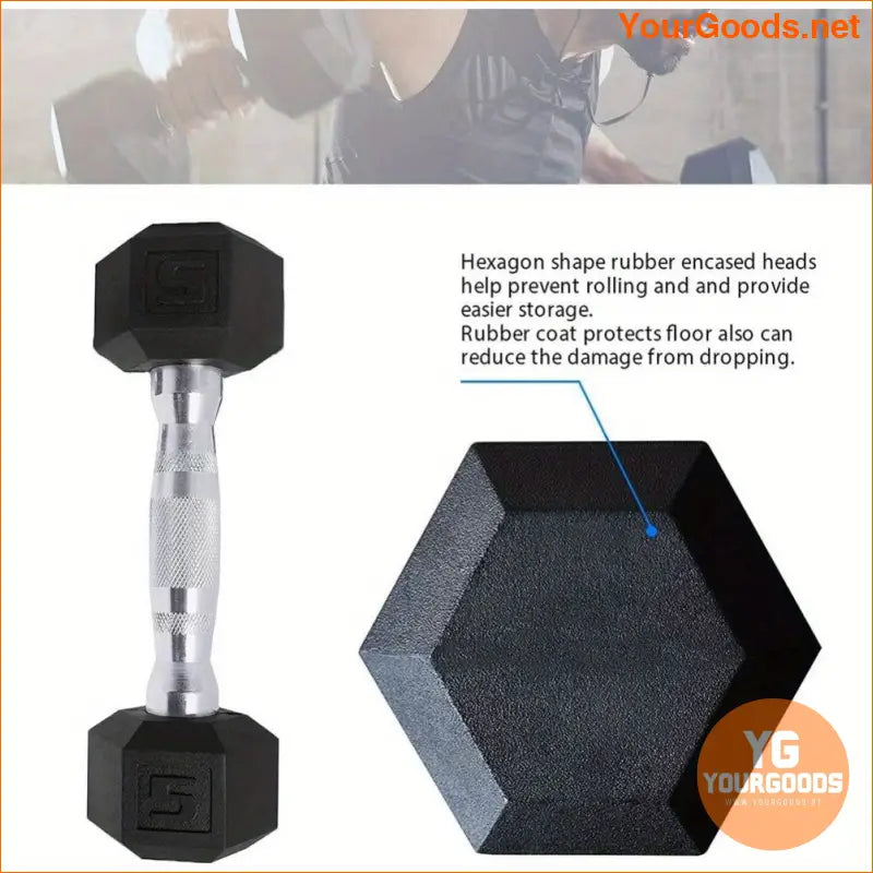 Pair of Hex Dumbbells for Home Gym Workouts - YourGoods Online Shop