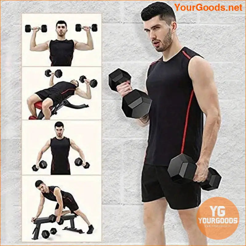 Pair of Hex Dumbbells for Home Gym Workouts - YourGoods Online Shop