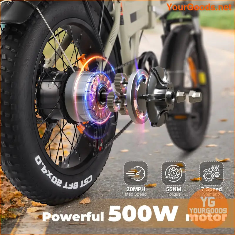 Peak 750W Foldable Full Suspension Fat Tire EBike - YourGoods Online Shop