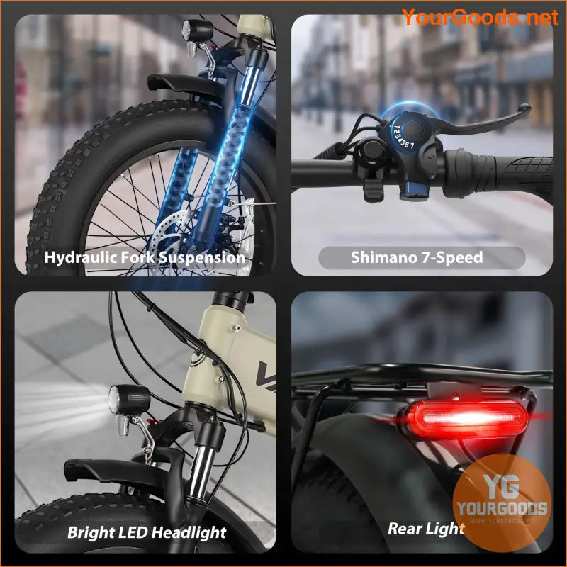 Peak 750W Foldable Full Suspension Fat Tire EBike - YourGoods Online Shop