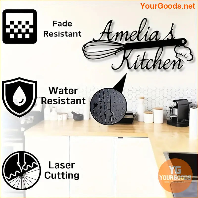 Personalized Art Deco Kitchen Wall Sign Art Deco - Amelia's Kitchen Wall Decor - YourGoods Online Shop