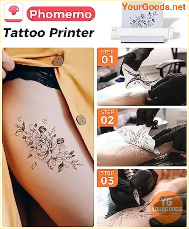 Phomemo M08F Wireless Tattoo Transfer Stencil Printer Tattoo Transfer Thermal Copier Machine Compatible with Smartphone