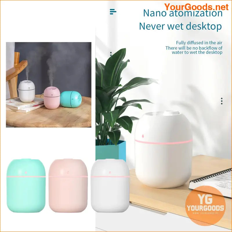 Portable 220ml USB Cool Mist Aroma Diffuser Humidifier