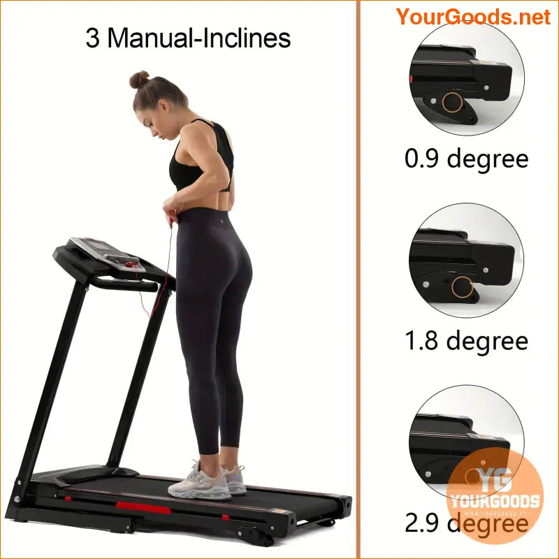 Portable 35HP Electric Treadmill with Incline Heart Rate Monitor - YourGoods Online Shop