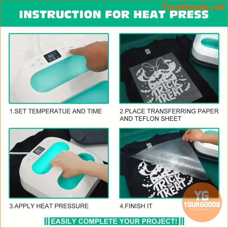 Portable 9x9 Heat Press Machine for TShirts and More - YourGoods Online Shop