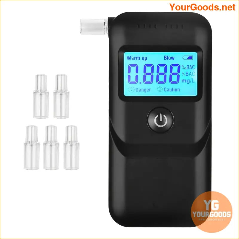 Portable Digital Alcohol Tester with LCD Display 5 Mouth pieces - YourGoods Online Shop