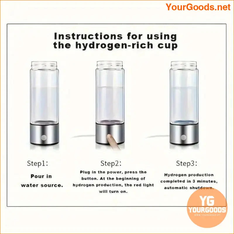 Portable Rechargeable Hydrogen Water Bottle 3Min Hydrogen Rich - YourGoods Online Shop