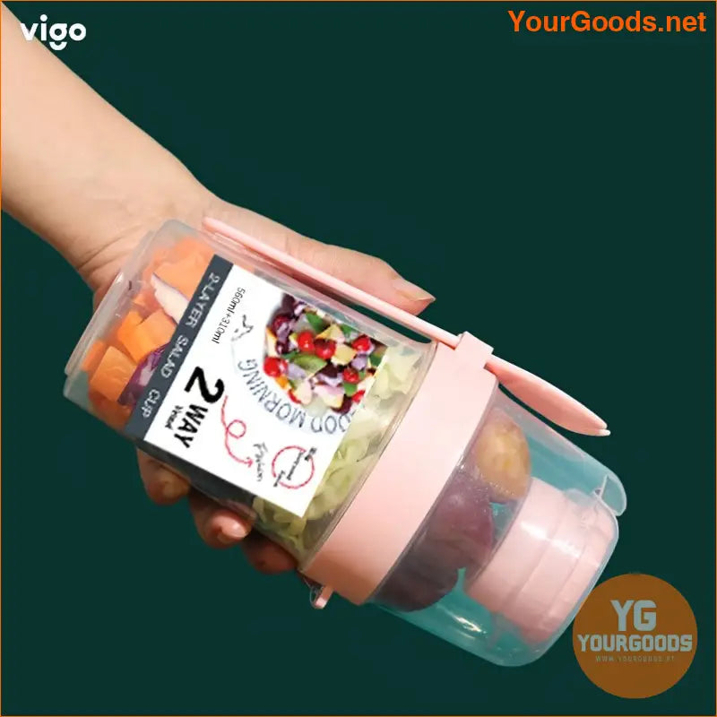 Portable Salad Cup with Fork Lid Ideal for Healthy Meals - YourGoods Online Shop