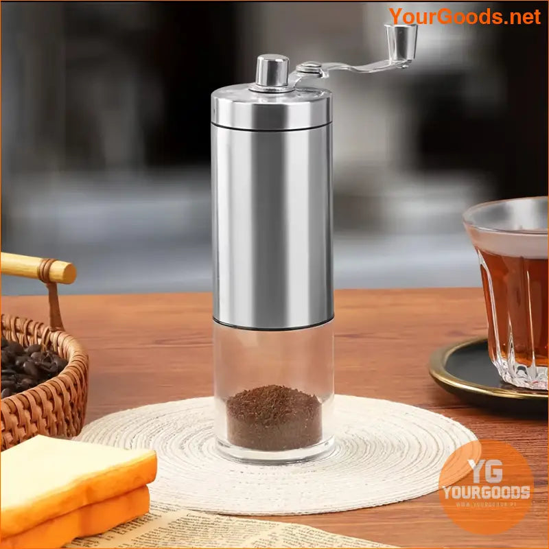 Portable Stainless Steel Manual Coffee Grinder Adjustable Burr Settings - YourGoods Online Shop