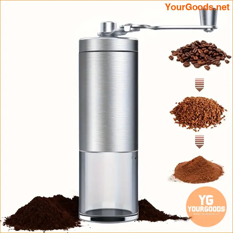 Portable Stainless Steel Manual Coffee Grinder Adjustable Burr Settings - YourGoods Online Shop