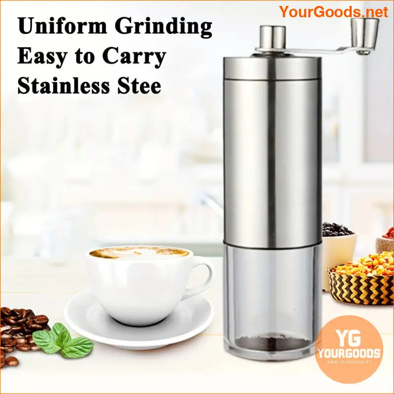 Portable Stainless Steel Manual Coffee Grinder Adjustable Burr Settings - YourGoods Online Shop