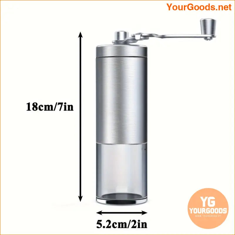 Portable Stainless Steel Manual Coffee Grinder Adjustable Burr Settings - YourGoods Online Shop