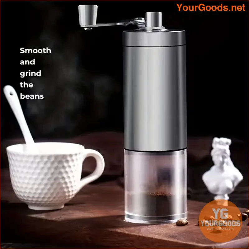 Portable Stainless Steel Manual Coffee Grinder Adjustable Burr Settings - YourGoods Online Shop