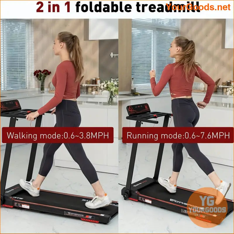 Power Fold Electric Treadmill with LED Fitness App - YourGoods Online Shop