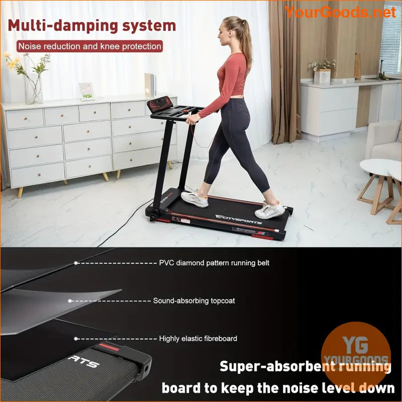 Power Fold Electric Treadmill with LED Fitness App - YourGoods Online Shop