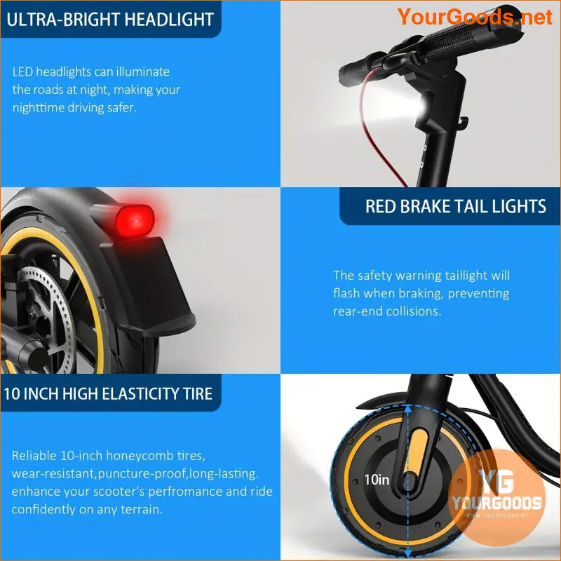 Powerful 350W Foldable Electric Scooter 19 Mph 18 Miles Range - YourGoods Online Shop