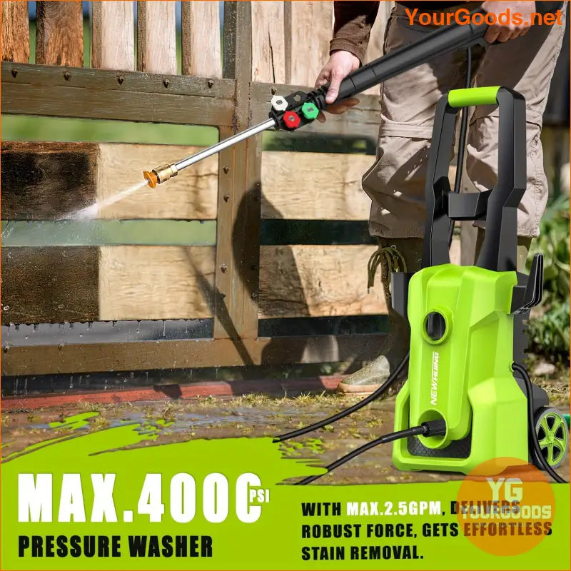 Powerful 4000PSI Electric Pressure Washer for Versatile Cleaning - YourGoods Online Shop