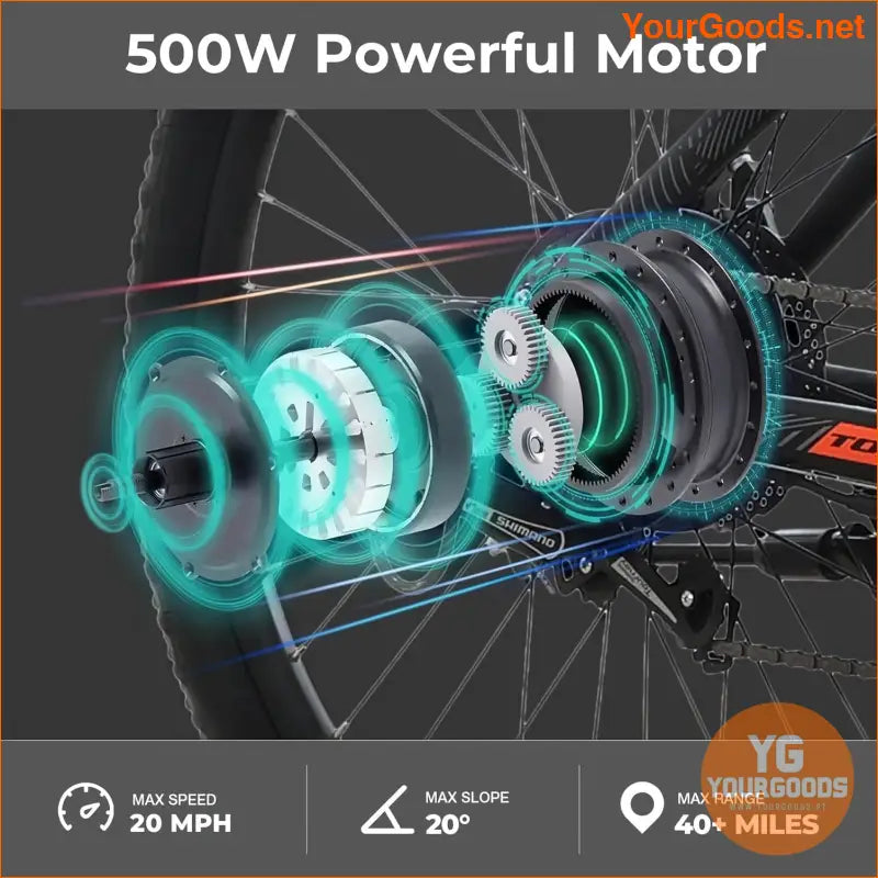 Powerful 500W 21 Speed Electric Mountain Bike 275 - YourGoods Online Shop