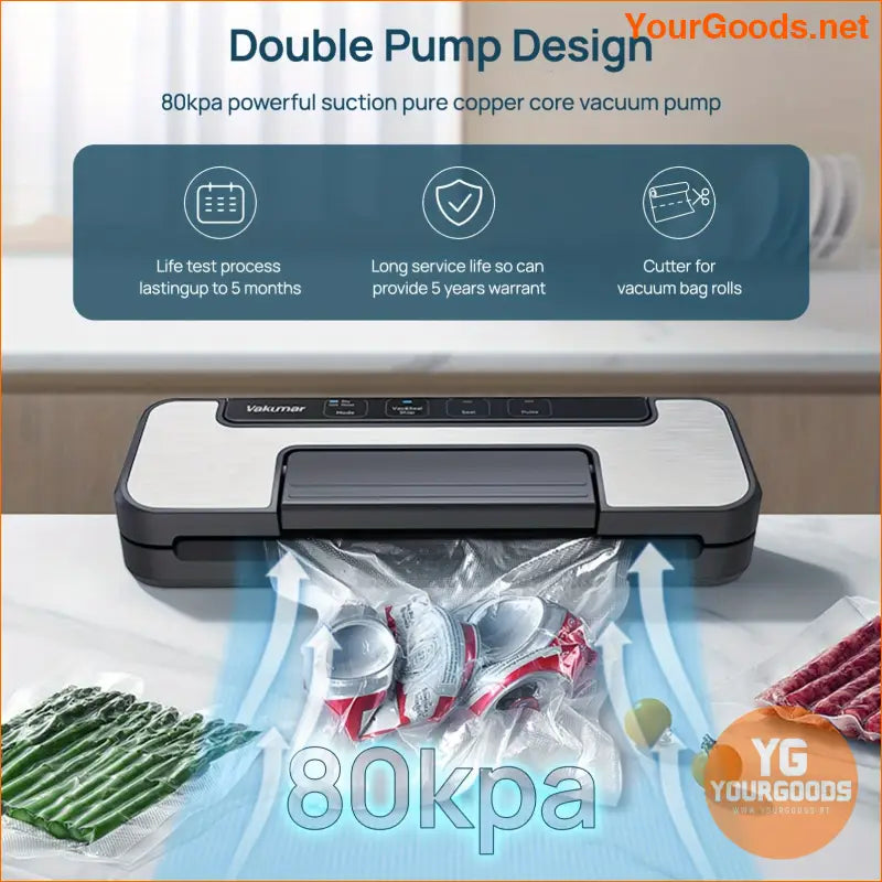 Powerful Double Pump Vacuum Sealer with LED Cutter - YourGoods Online Shop