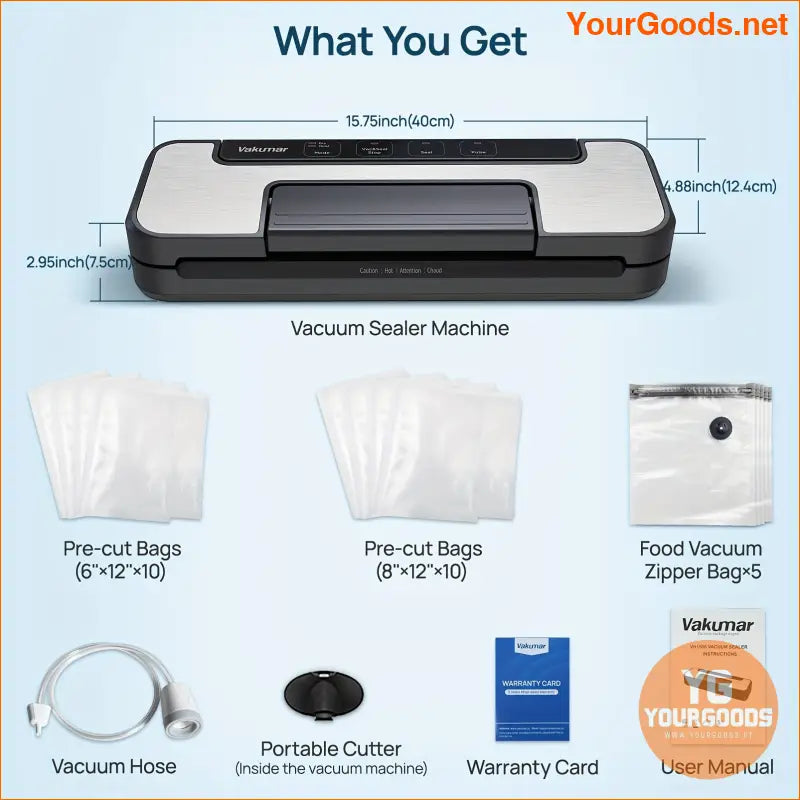 Powerful Double Pump Vacuum Sealer with LED Cutter - YourGoods Online Shop