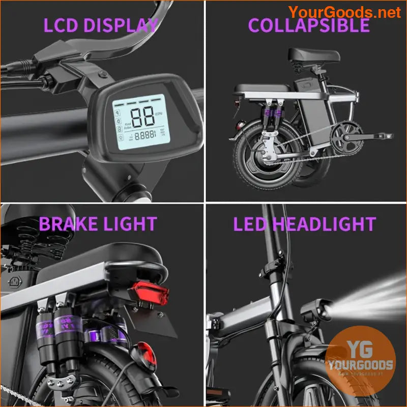 Powerful F12 Folding EBike 500W 25 MPH 35 Miles Range - YourGoods Online Shop