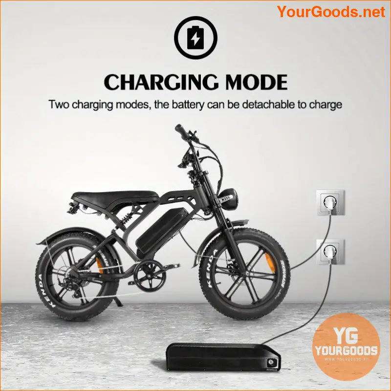 Powerful V20 750W Electric Bike 50km Range 20mph - YourGoods Online Shop