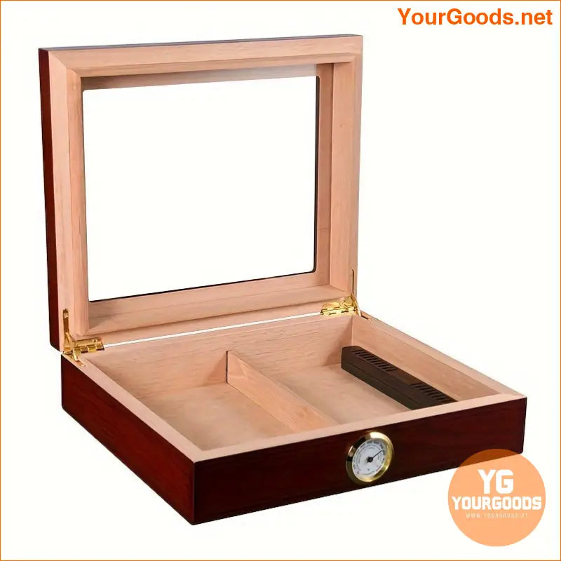 Premium Desktop Cigar Humidifier Box with Glass Bottle - YourGoods Online Shop