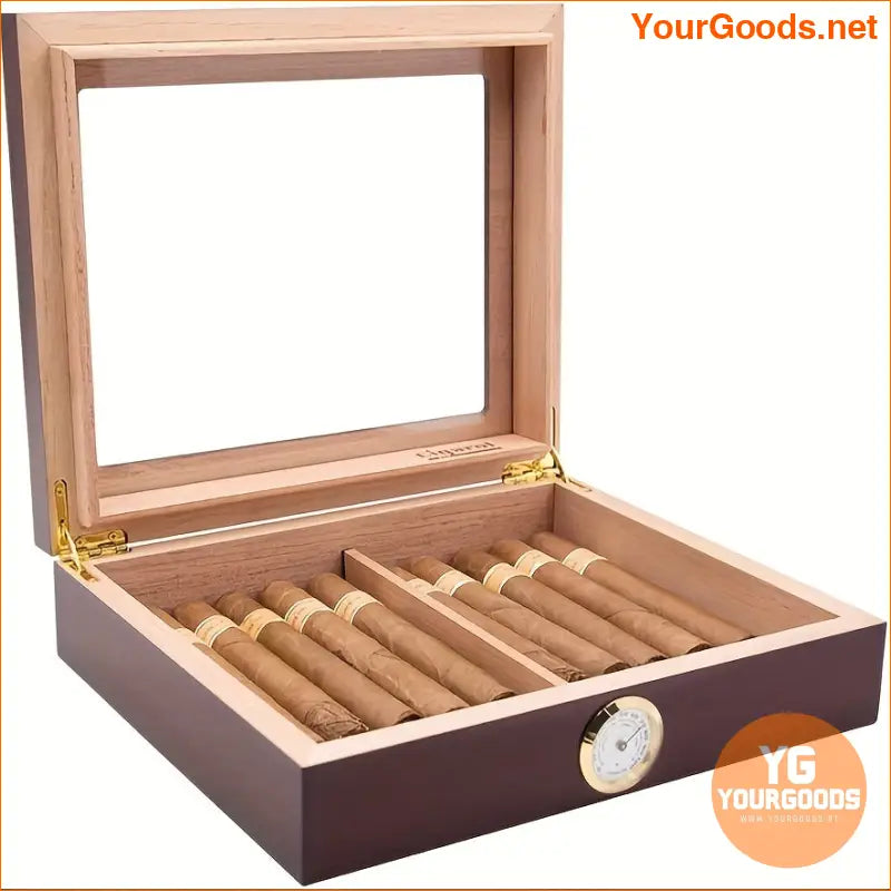 Premium Desktop Cigar Humidifier Box with Glass Bottle - YourGoods Online Shop