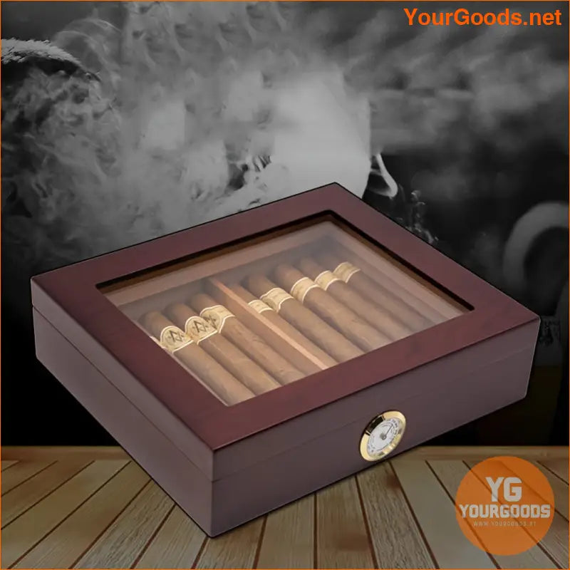 Premium Desktop Cigar Humidifier Box with Glass Bottle - YourGoods Online Shop