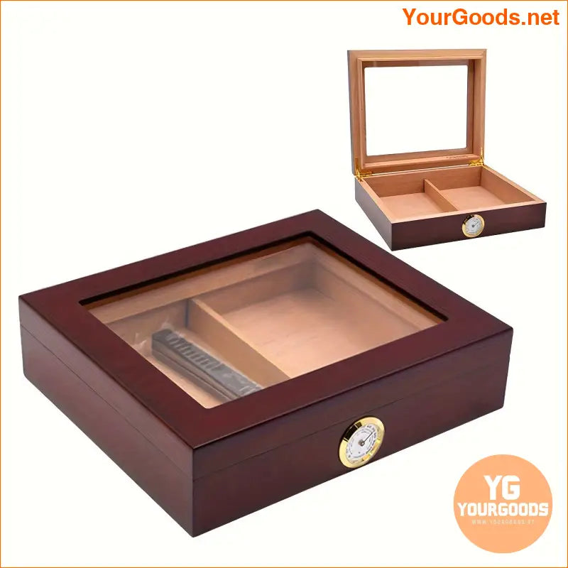 Premium Desktop Cigar Humidifier Box with Glass Bottle - YourGoods Online Shop