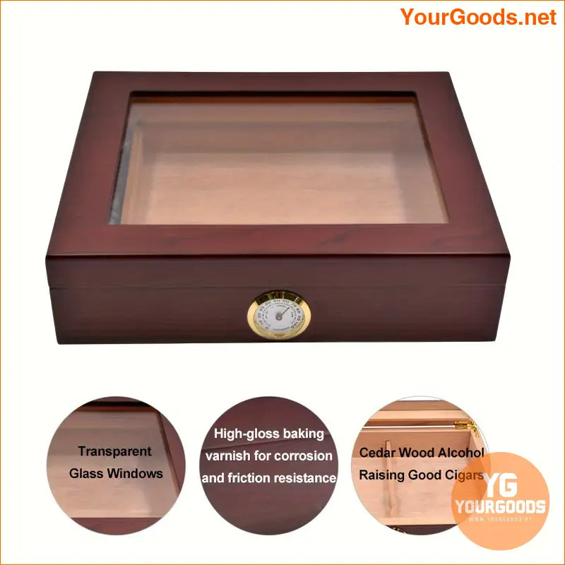 Premium Desktop Cigar Humidifier Box with Glass Bottle - YourGoods Online Shop