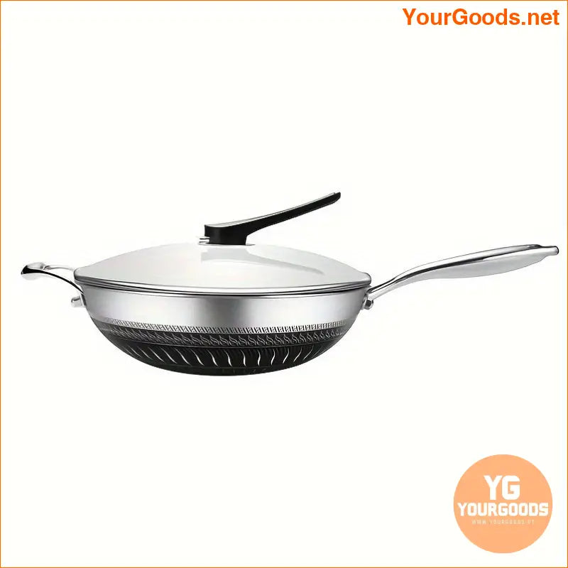 Premium Large Stainless Steel Wok with Honeycomb Nonstick - YourGoods Online Shop