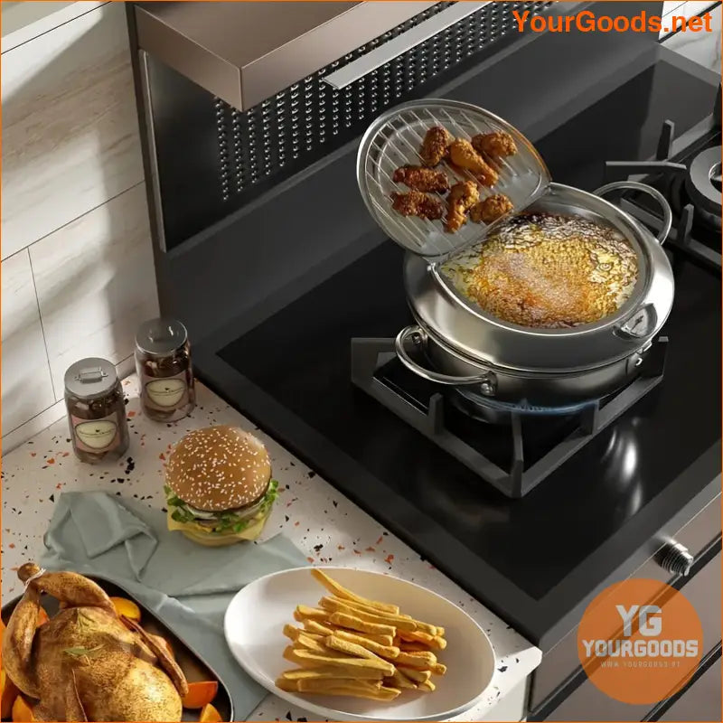 Premium Stainless Steel Deep Fryer with Adjustable Thermostat - YourGoods Online Shop