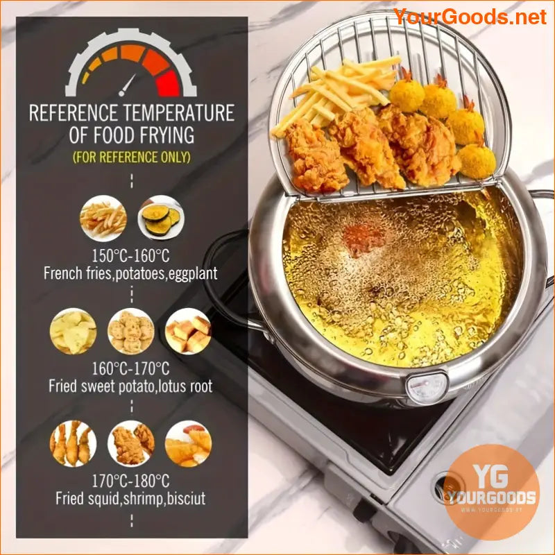 Premium Stainless Steel Deep Fryer with Adjustable Thermostat - YourGoods Online Shop