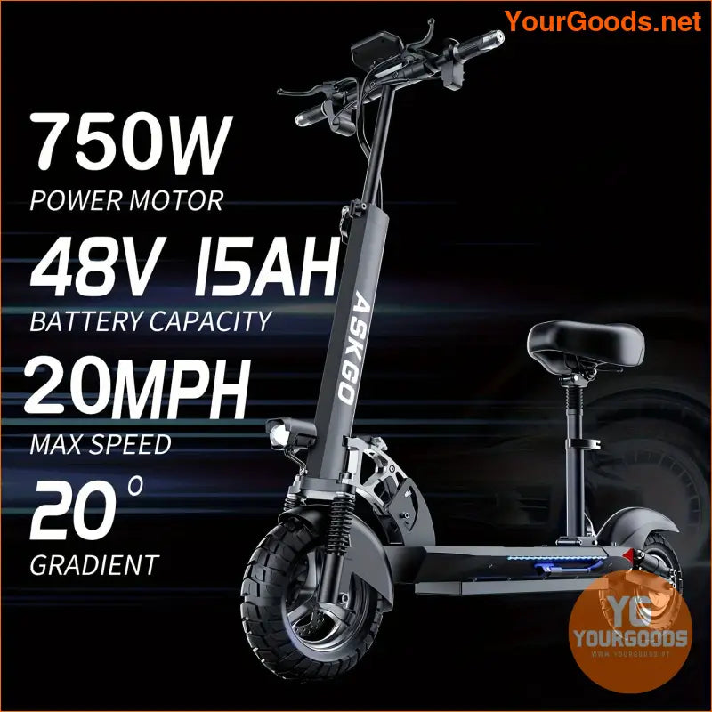 Q2 750W Off Road Foldable Electric Scooter 35Mile Range - YourGoods Online Shop