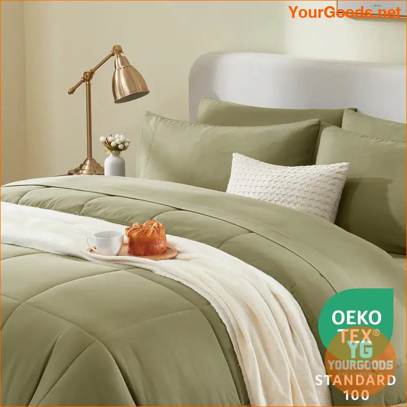 Queen Black 7Piece AllSeason Bedding Set - YourGoods Online Shop