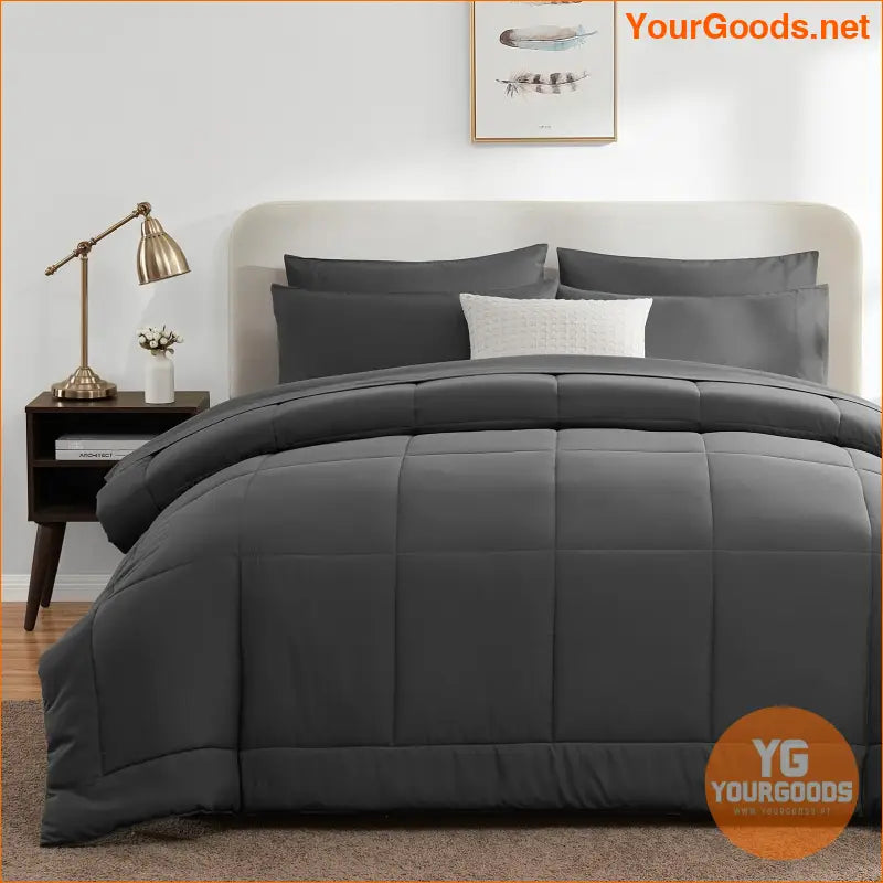 Queen Black 7Piece AllSeason Bedding Set - YourGoods Online Shop