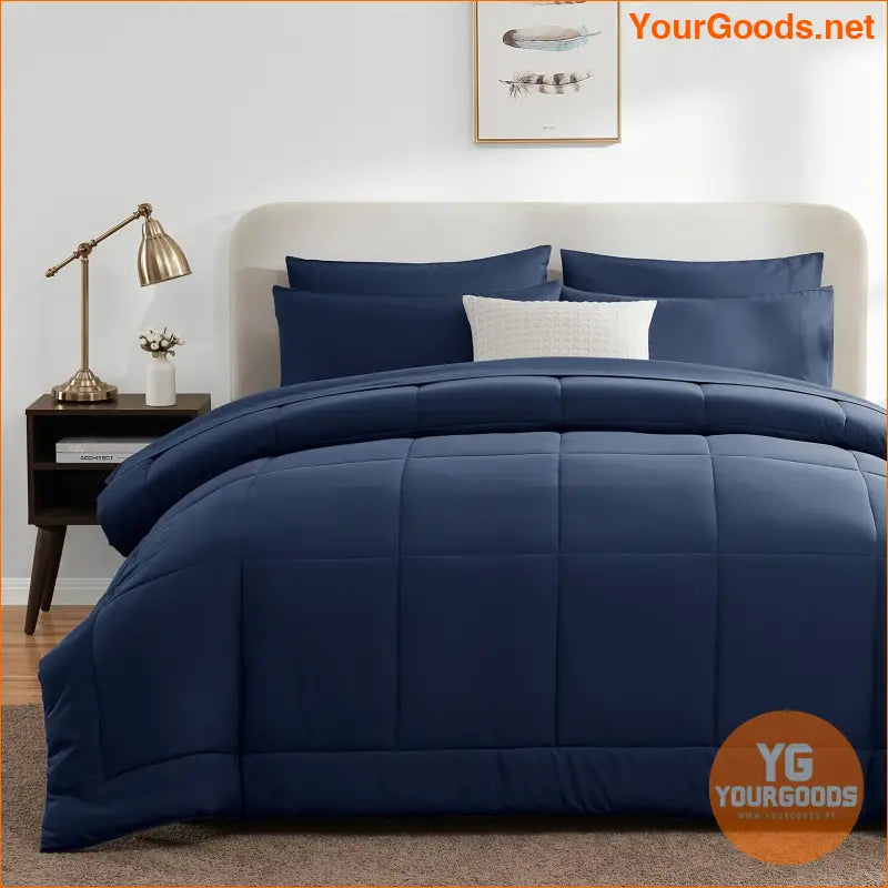 Queen Black 7Piece AllSeason Bedding Set - YourGoods Online Shop