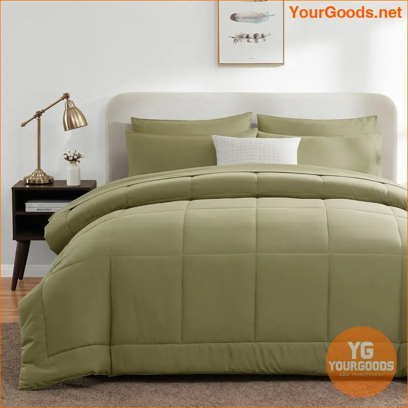 Queen Black 7Piece AllSeason Bedding Set - YourGoods Online Shop