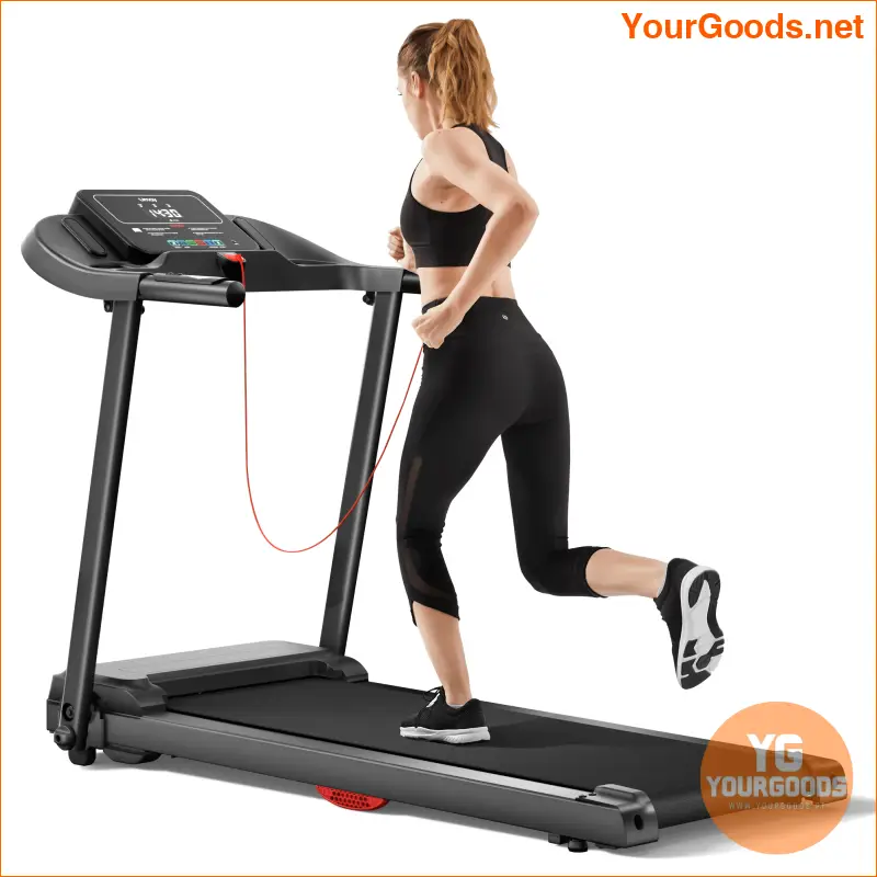 Quiet 30HP Foldable Treadmill with Heart Monitor 300 LBS Capacity - YourGoods Online Shop