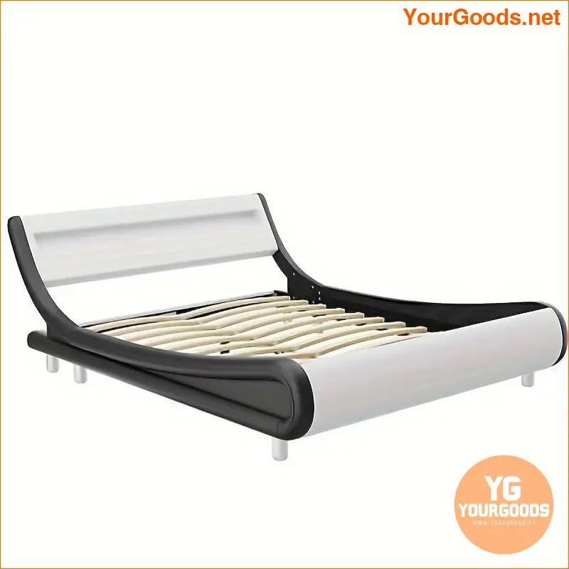 Quoyad Queen Bed with Ergonomic Headboard and LED White - YourGoods Online Shop