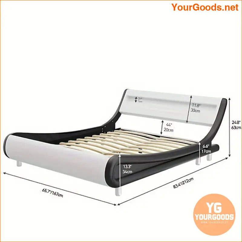 Quoyad Queen Bed with Ergonomic Headboard and LED White - YourGoods Online Shop